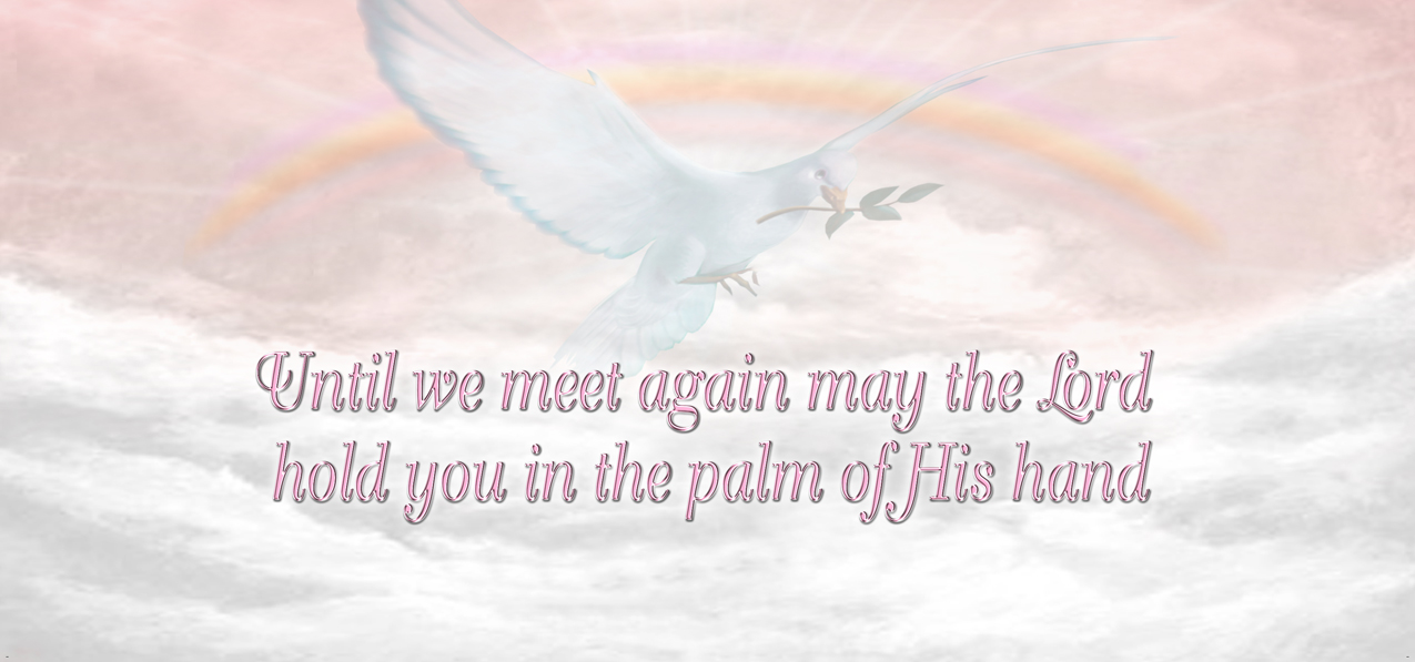 Until We Meet Again may God hold you in the palm of his Hands (Pink Clouds) PROOF